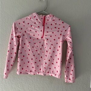 Andy & Evan Girls Pink Strawberry Print Long Sleeve Rashguard 8